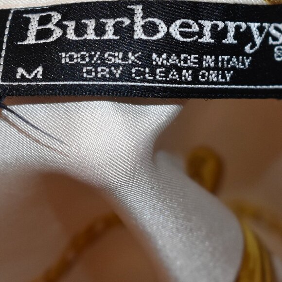 Vintage Long-sleeved, Burberrys Printed Silk Shirt US M- NWOT - Picture 11 of 12